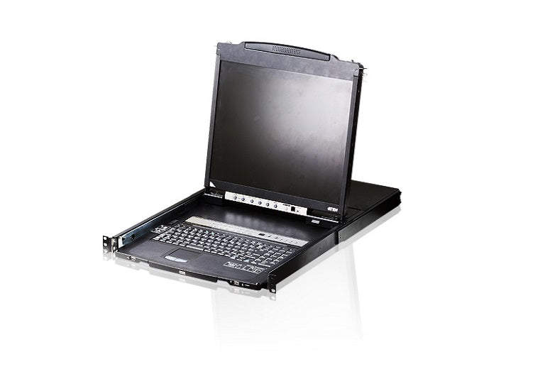 Aten Rackmount KVM Switch Dual Rail 8 Port VGA PS/2-USB w/ 19' LCD Display, 2x Custom KVM Cables Included, 1280x1024@75hz Display, LED Illumination Aten Rackmount KVM Switch Dual Rail 8 Port VGA PS/2-USB w/ 19' LCD Display, 2x Custom KVM Cables Included, 1280x1024@75hz Display, LED Illumination